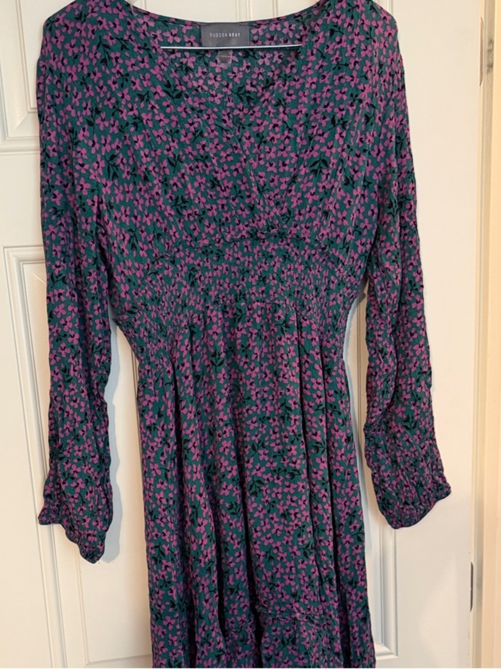 Hudson Bay Floral High-Low Dress in Purple and Green